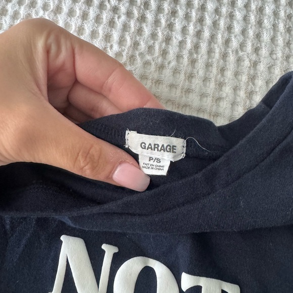 Garage Navy Blue 'Not Today' Crop Top - Picture 2 of 3